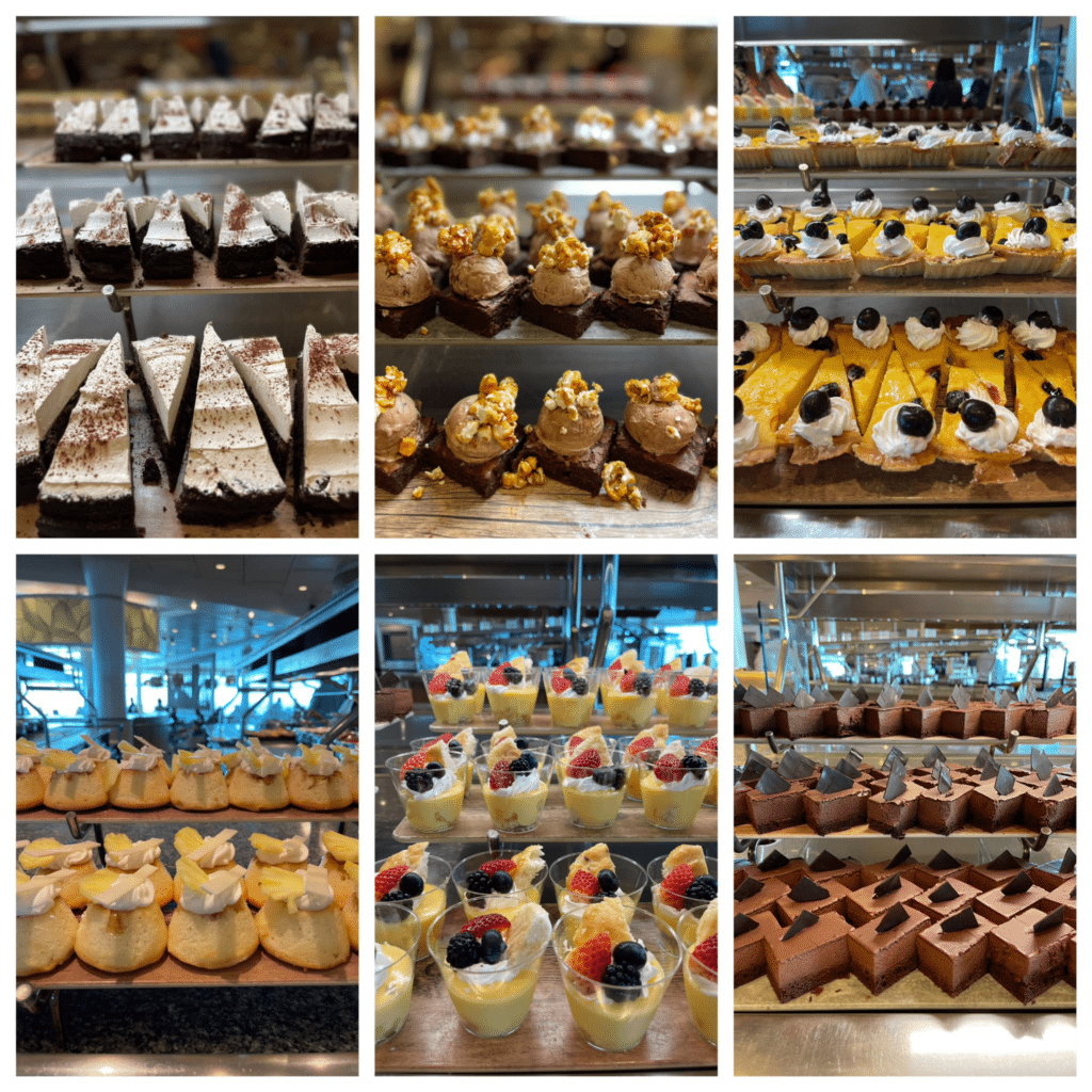 Desserts and food on navigator of the seas