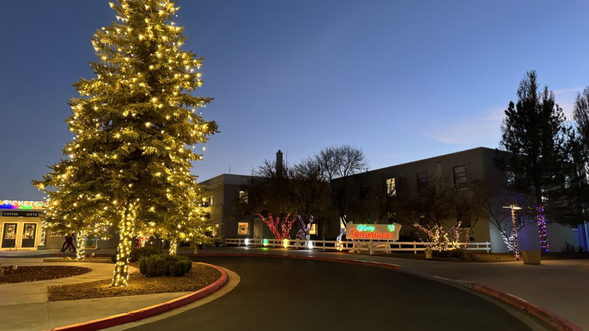 Grand Canyon Railway hotel Christmas lights