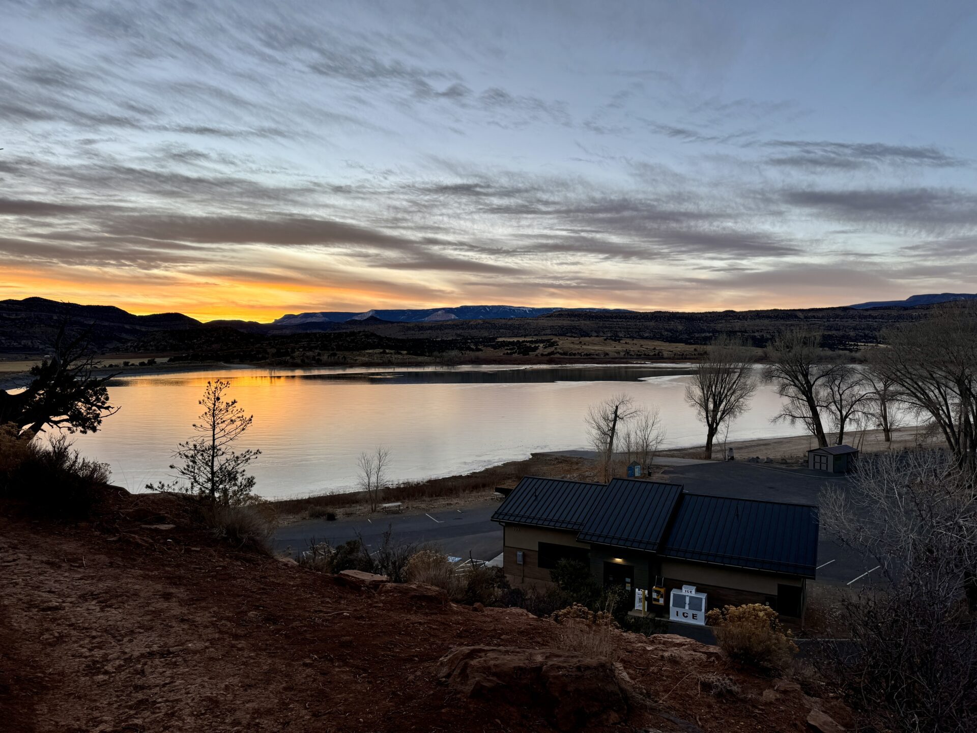 Sunset over Escalante Petrified Forest Lake