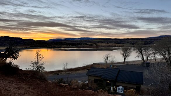 Sunset over Escalante Petrified Forest Lake